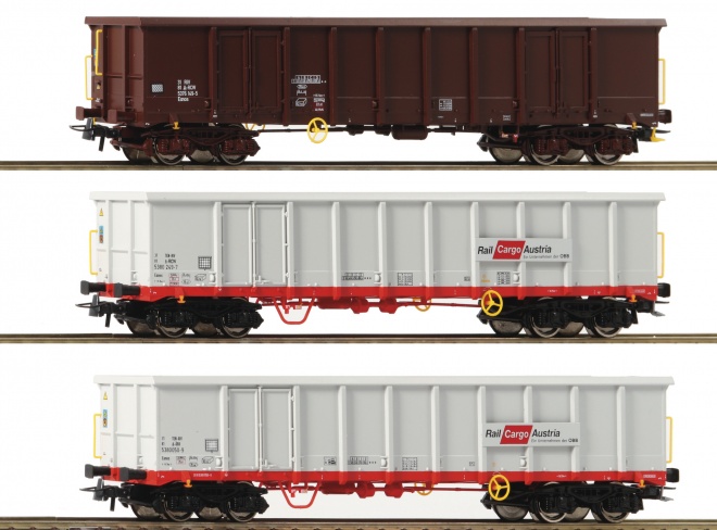 Set of 3 gondola cars type Eanos<br /><a href='images/pictures/Roco/Roco-67153.jpg' target='_blank'>Full size image</a>
